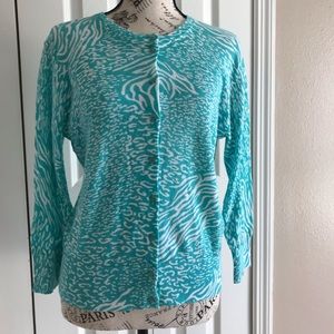 SOLD 📦 Fresh Produce Turquoise Sweater/Cardigan